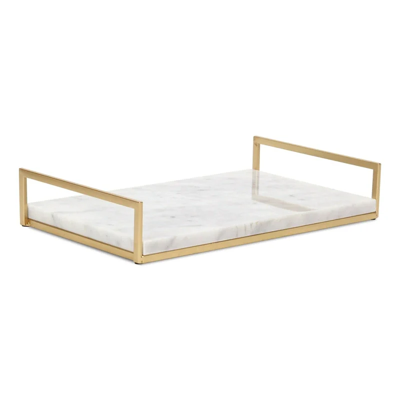 Sarraseau Marble and Gold Frame Tray