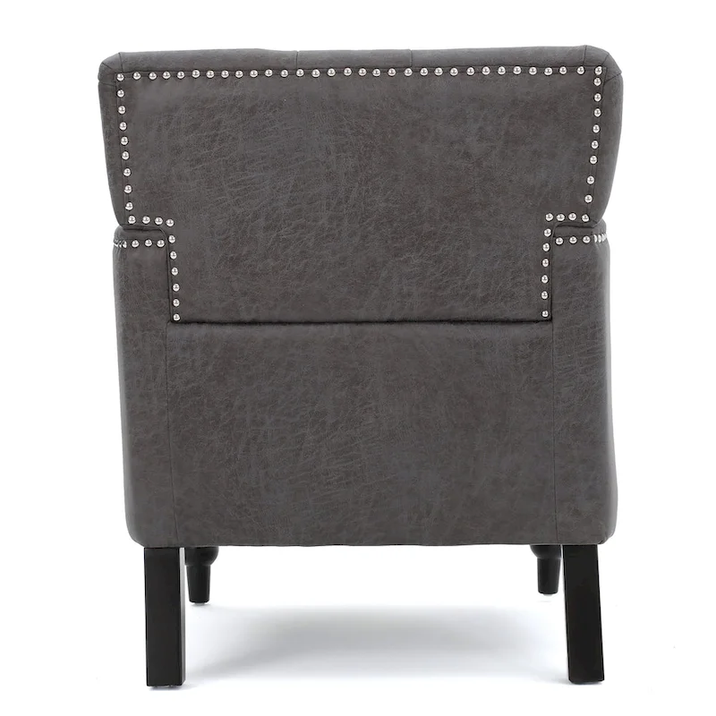 Slate 28 Button Tufted Club Chair with Nailheads