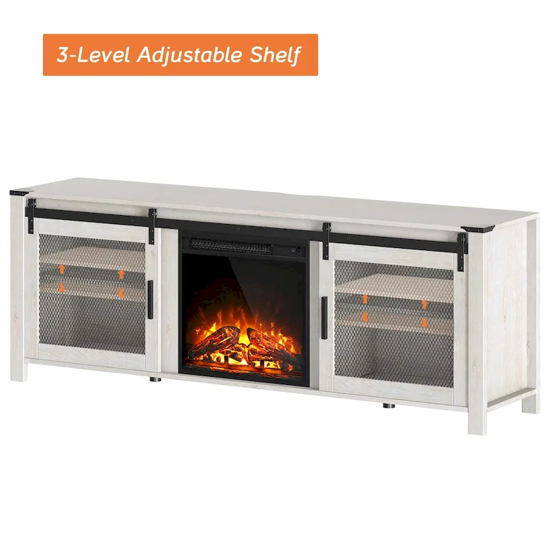 WAMPAT 36 inch 3 Sided Glass Electric Fireplace InsertBlack