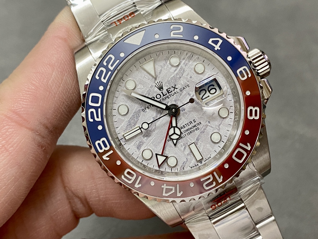 Réplica Rolex GMT-Master II Pepsi con esfera de meteorito y movimiento 3285
