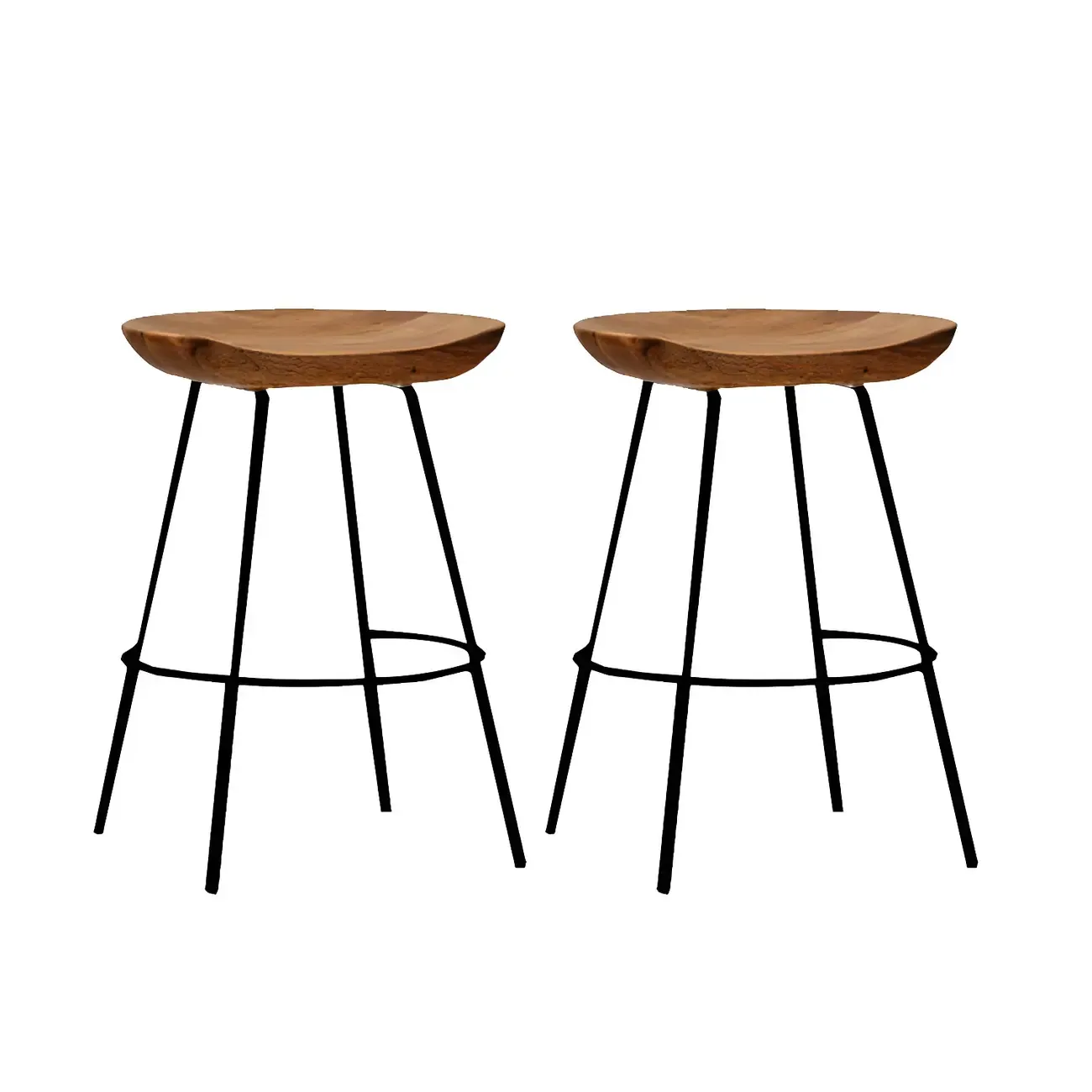 Modern Solid Wood Counter Height Bar Stools