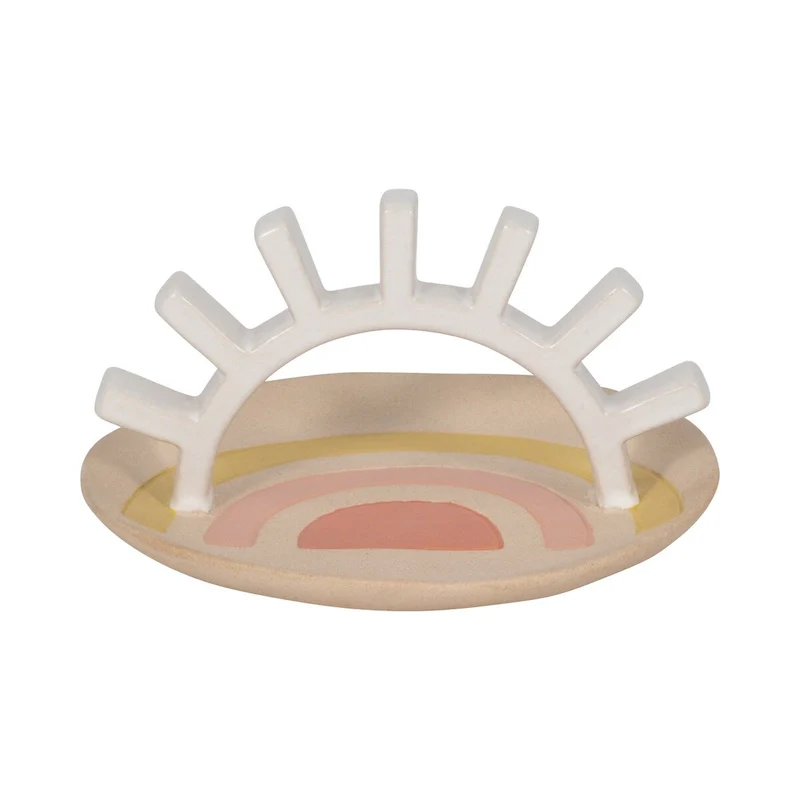 Sagebrook Home Ceramic Multi 6  Sunshine Trinket Tray - 5.5  x 5.5  x 3.5