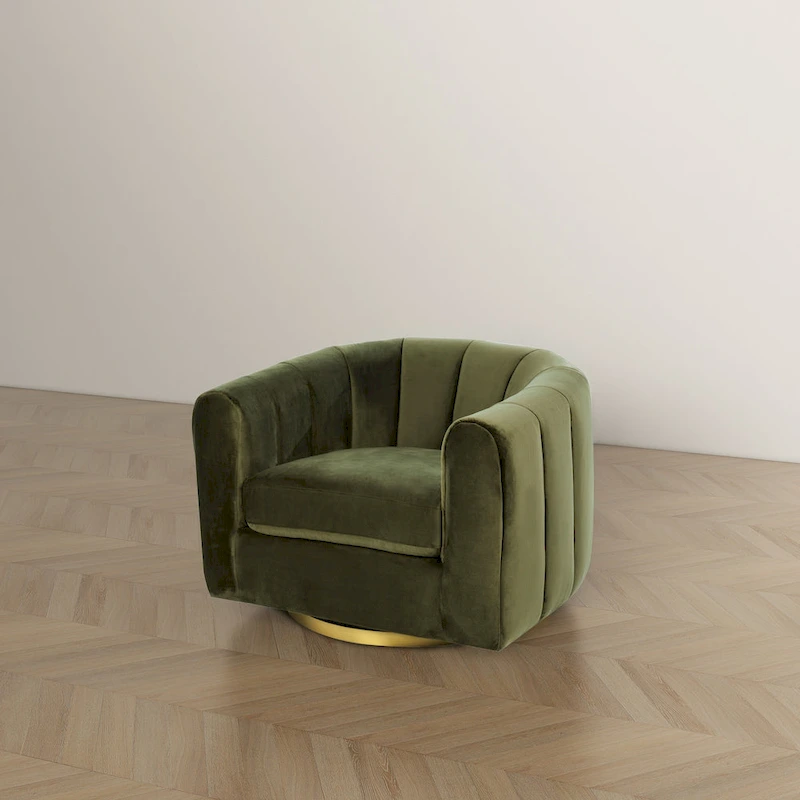 Cardiff Mid Century Modern Comfy Swivel Accent Chair