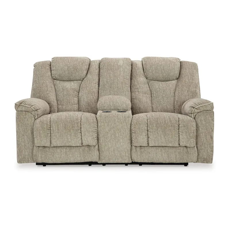 Marsh Power Reclining Loveseat, Adjustable Headrest LED, Beige 76 Inch