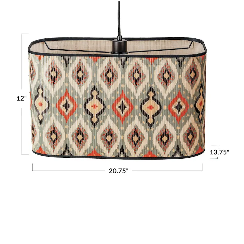 Ikat Elegance Bamboo Pendant Lamp