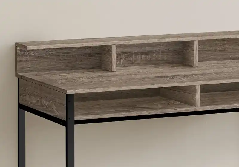 Melissa 47.25 Standing Office Desk with Cubbies - Dark Taupe