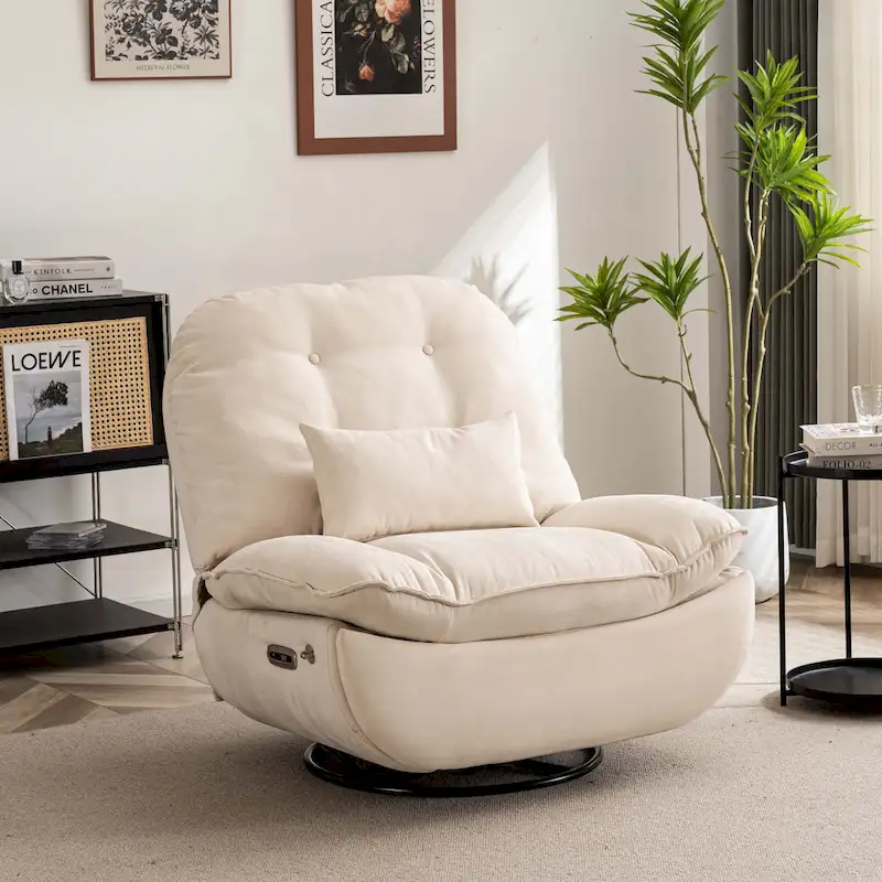 Power Swivel Recliner With USB Charger and Bluetooth Music Player