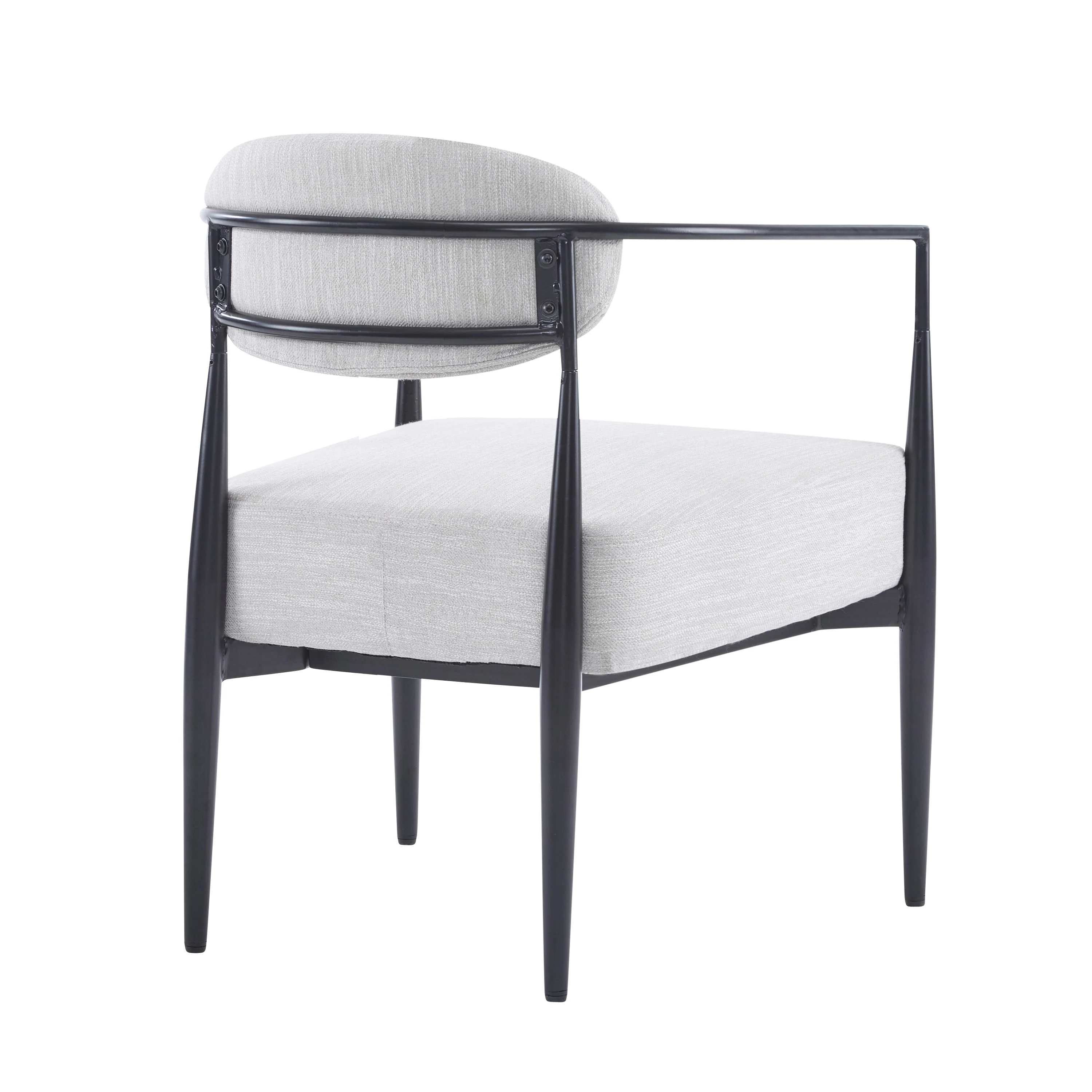 Mid-Century Fabric Dining Chair with Tapered Legs & Pocket Spring Seat