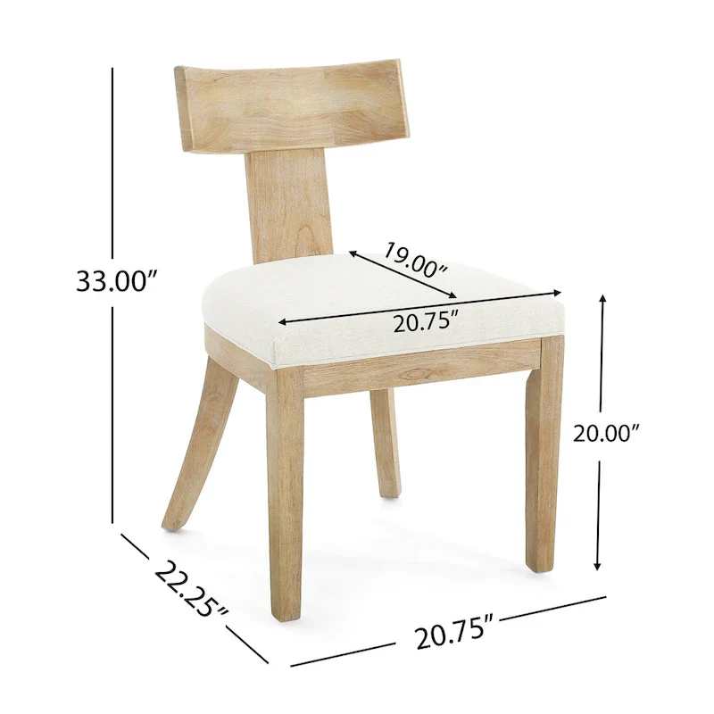 Fescue Fabric and Rubberwood Slat Back Upholstered Dining Chair (Set of 2) by Christopher Knight Home