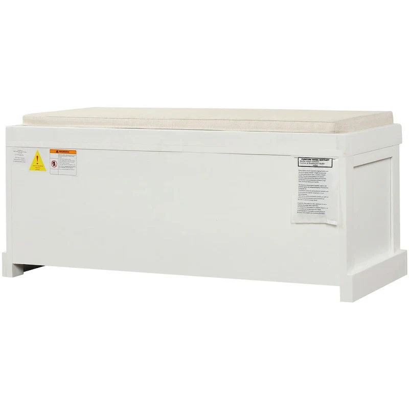 Entryway Bench with 3 Removable Classic Rattan Baskets - 43.7L x 15.7W x 17H