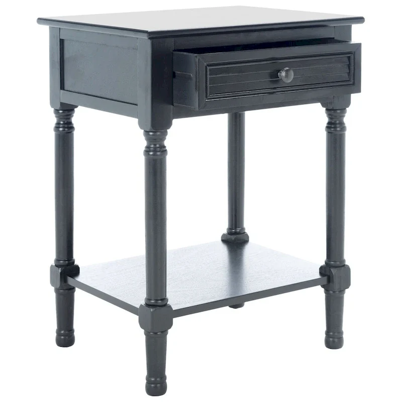 1-Drawer Lower Shelf Nightstand Accent Table - 19  W x 15.8  L x 26  H - 19Wx16Dx26H