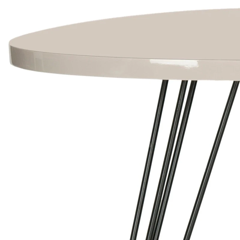 White and Black Lacquer Side Table with Hairpin Legs - 20W x 20D x 24H
