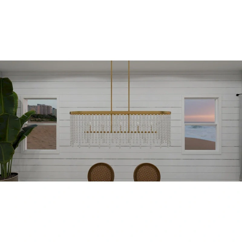 Apelle 5-Light Aged Brass Island Light
