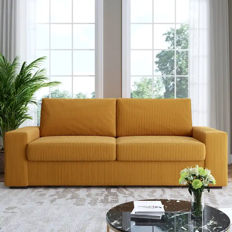 Classic Corduroy Sofa Couch 2-Seater Upholstered Couch