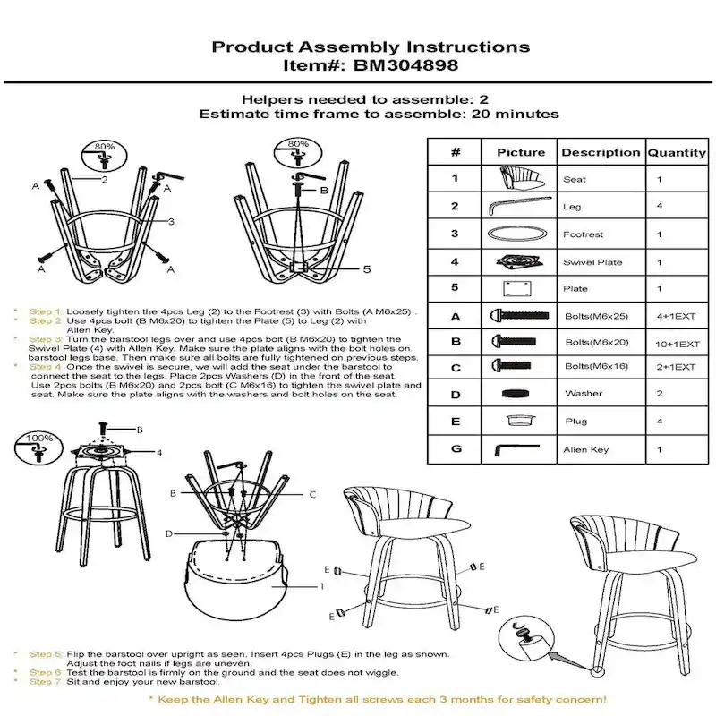 Oja 26 Inch Swivel Counter Stool Chair, Gray Faux Leather, Walnut Brown