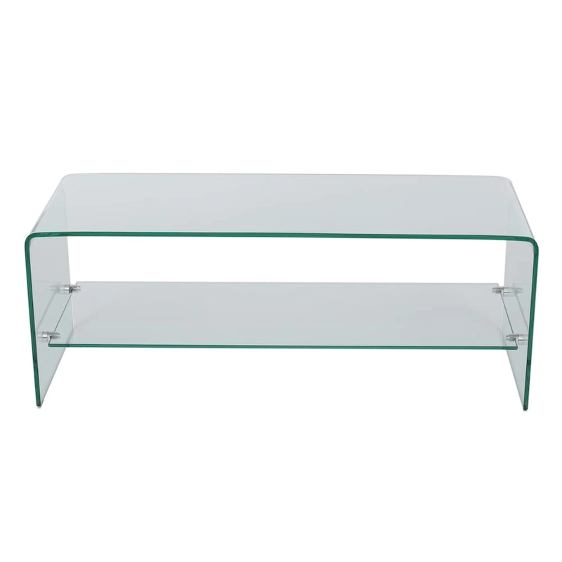 Ramona Glass Entertainment TV Console Stand with Shelf by Christopher Knight Home