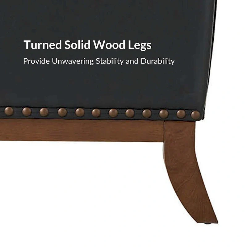 Lourdes Genuine Leather Armchair with Solid Wood Frame and Removable Seat Cushion,Set of 2 by