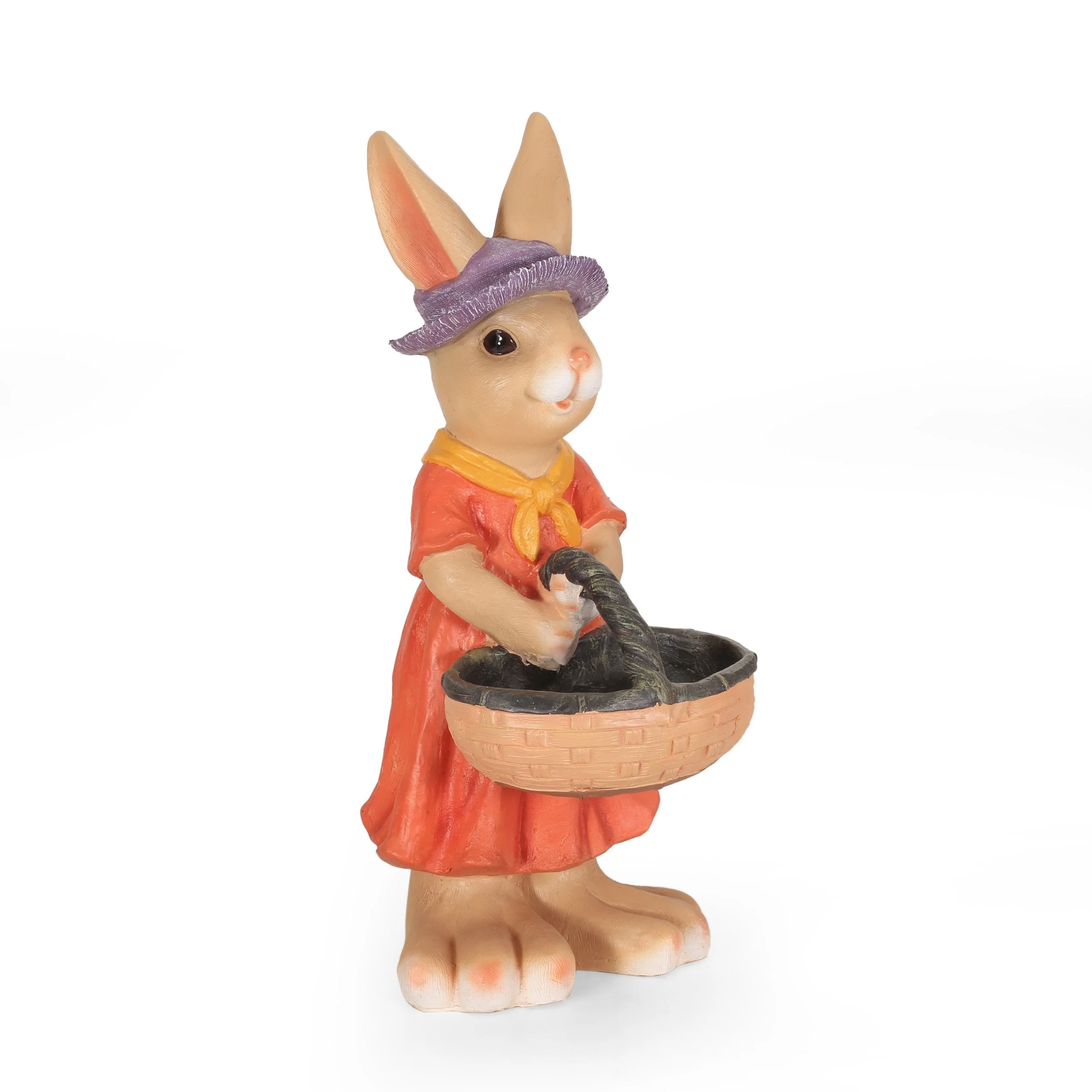 Outdoor Rabbit Garden Statue, Brown and Orange - NH289413