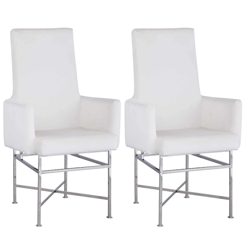 Somette Contemporary Arm Chair with Steel Frame, Set of 2