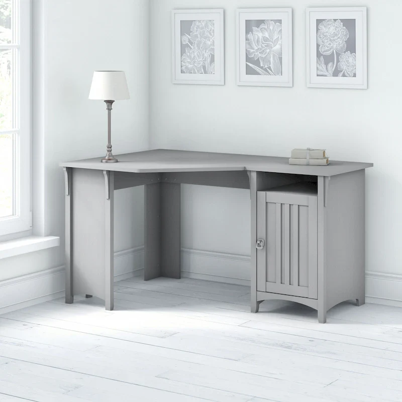 55W Corner Office Desk with Storage
