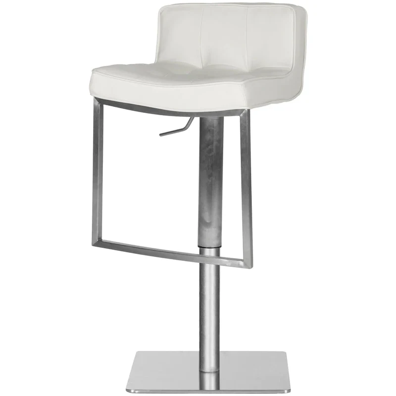 SAFAVIEH Lyndy 24.8-34.2-inch White Leather Adjustable Swivel Bar Stool - 20.1 x 16.5 x 29.9 - 20Wx17Dx30H