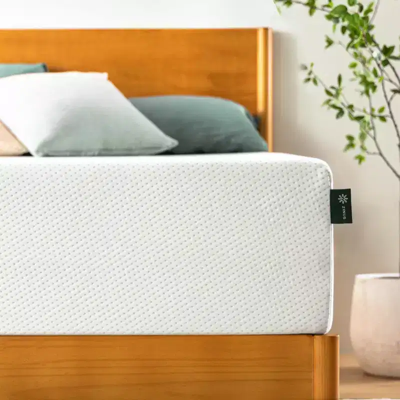 Zinus 12 Inch Queen Green Tea Memory Foam Mattress, Medium Firm Feel, Zoned Pressure Relief, Certified Safe Foams & Fabric, Mattress in A Box