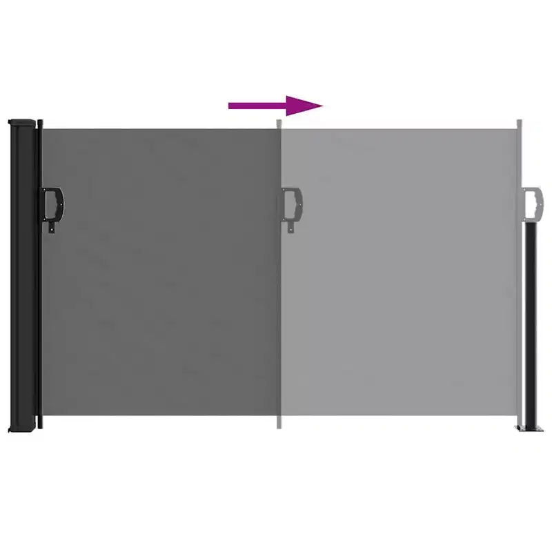 vidaXL Retractable Side Awning Anthracite 100% polyester with PU coating