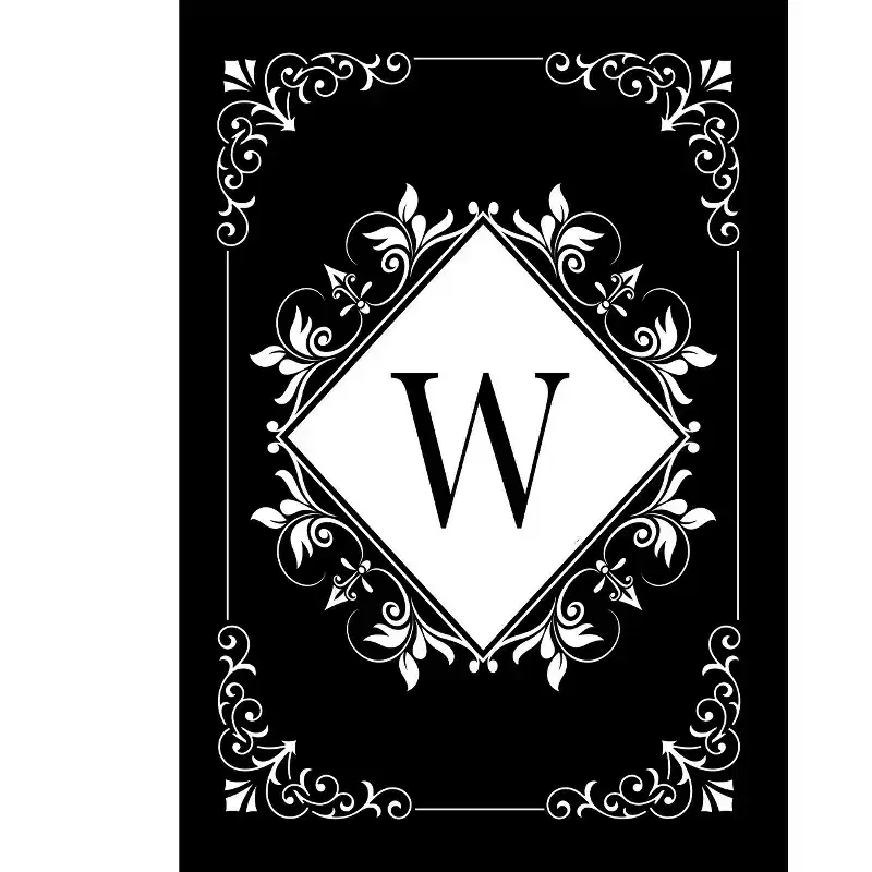 Briarwood Lane Everyday Double Sided House Flag 40x28 For Outdoor Black and White Monogram W House Flag