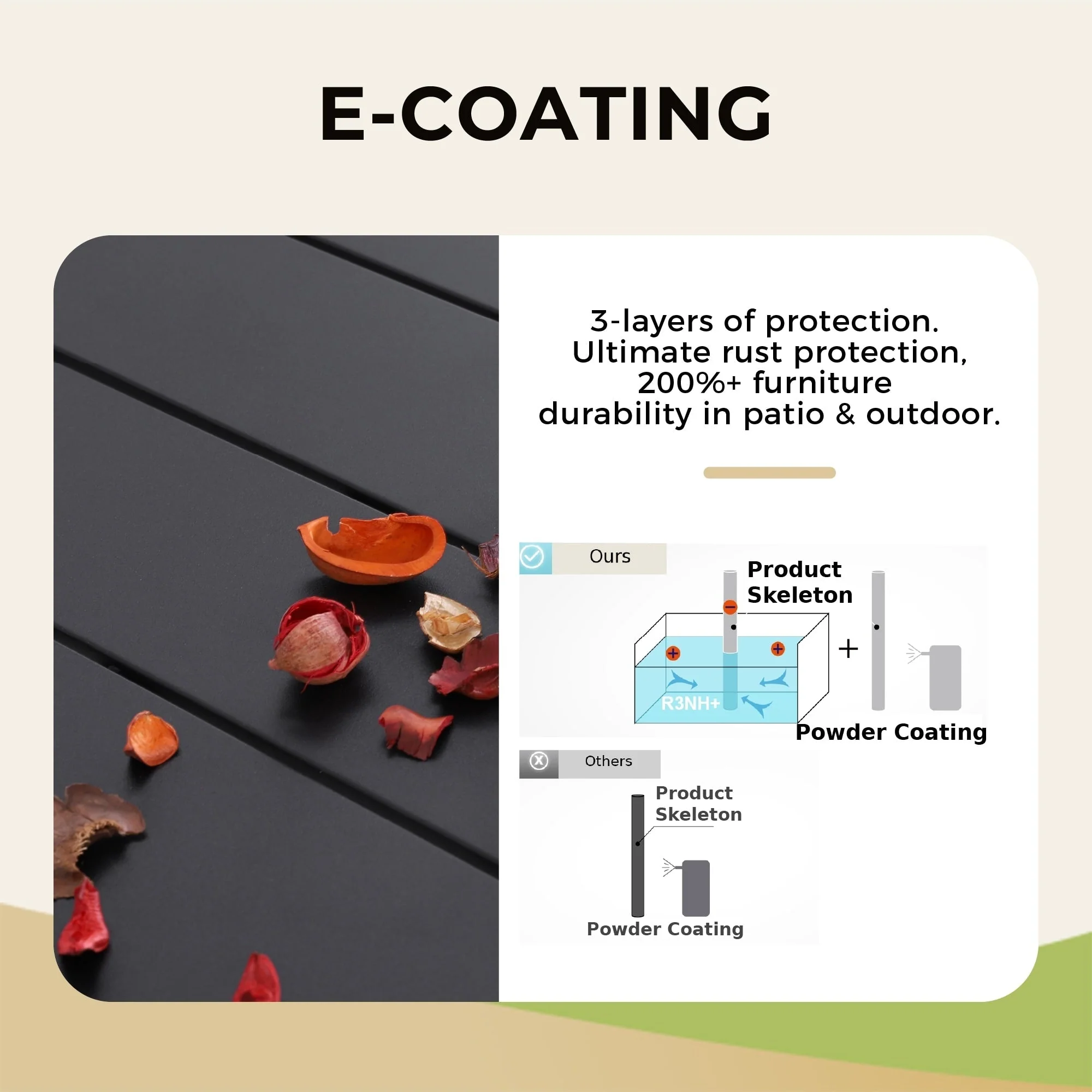 MAISON ARTS 8 PCS Patio Dining Set with 13ft Patio Umbrella