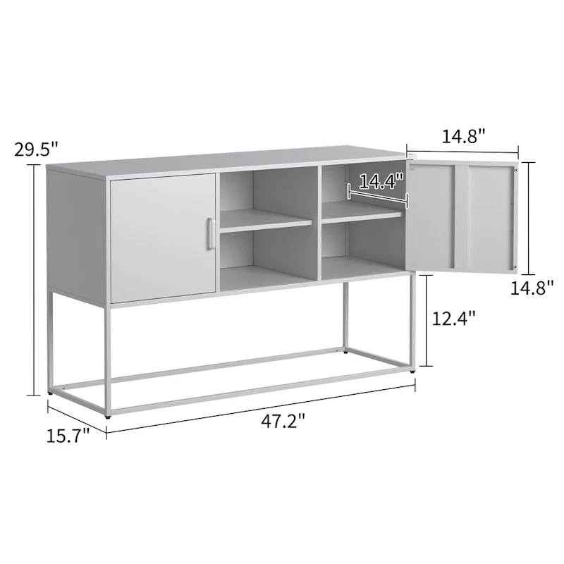 Metal Sideboard Cabinet with Adjustable feet
