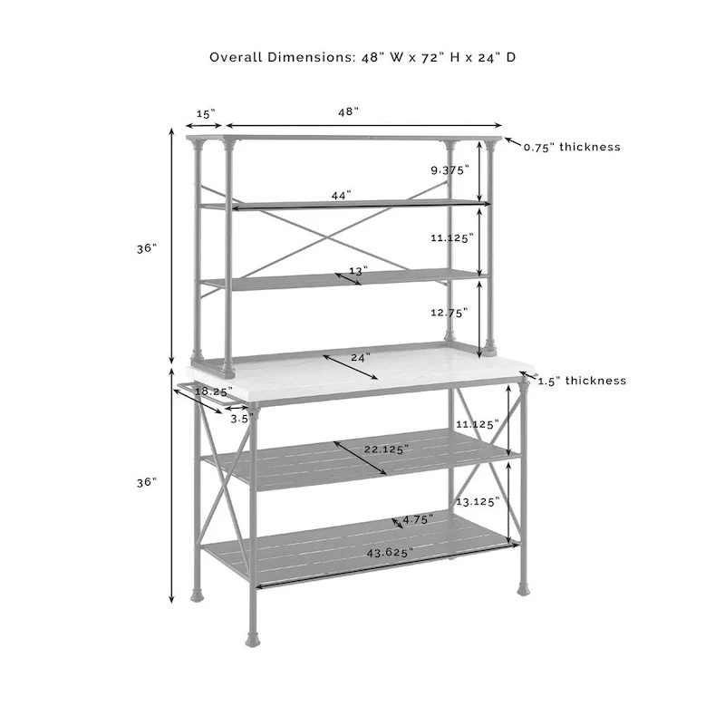 Crosley Madeleine Kitchen Island and Hutch
