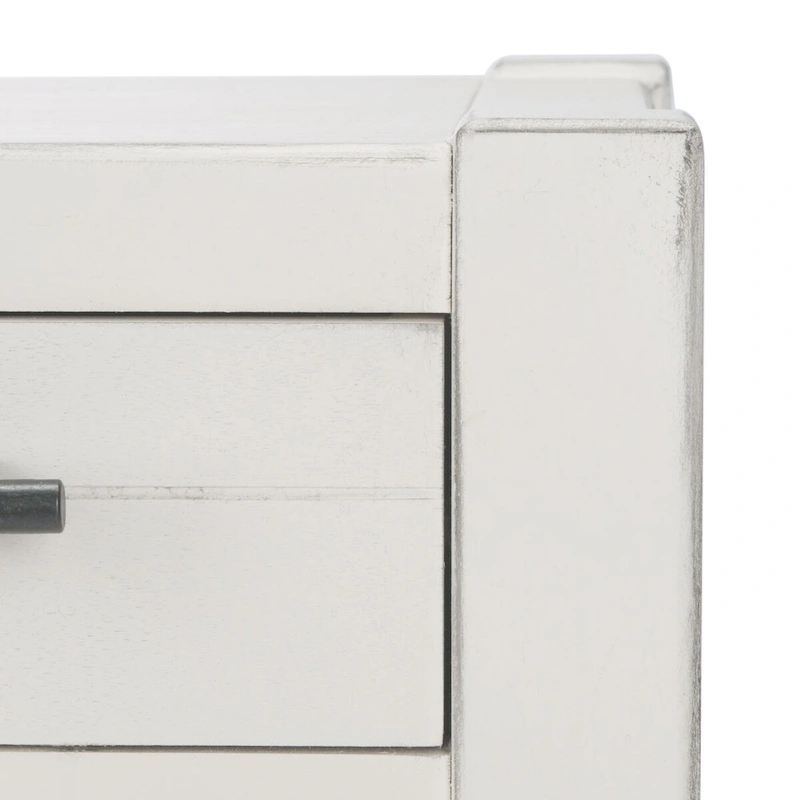 SAFAVIEH Philomene Distressed White 3-Drawer Console Table - 23.5 W x 13 L x 29.5 H - 24Wx13Dx30H