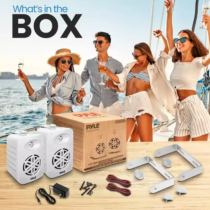 Waterproof Bluetooth Outdoor Speaker System for Streaming with 500W Power, Wall Mountable, Compatible with All Devices