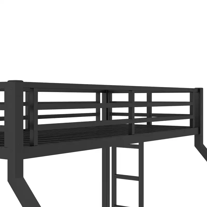 Bellemave Metal Twin XL over Queen Bunk Bed with Dual Side Ladders, Heavy Duty Frame, Noise-Free, No Box Spring Needed, Space-Saving, Black