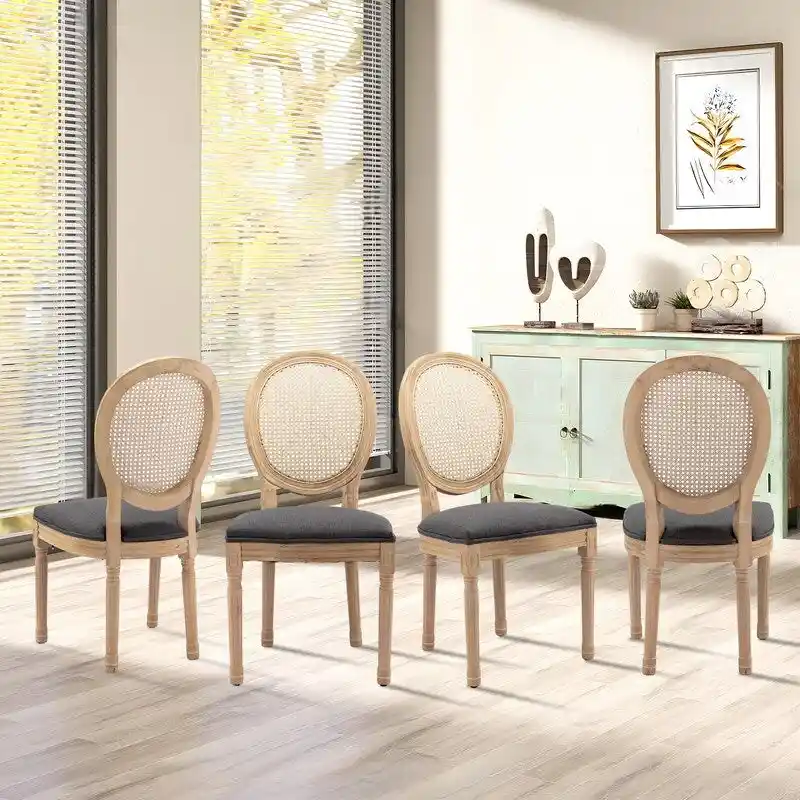 French Dining Chair with Nailhead Trim Set of 4