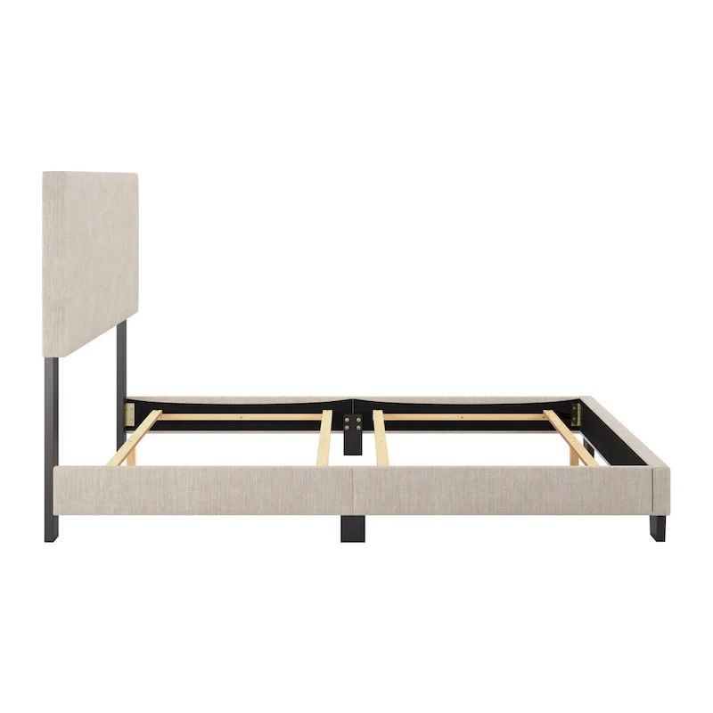 Full/Double Upholstered Bed Frame with Padded Headboard