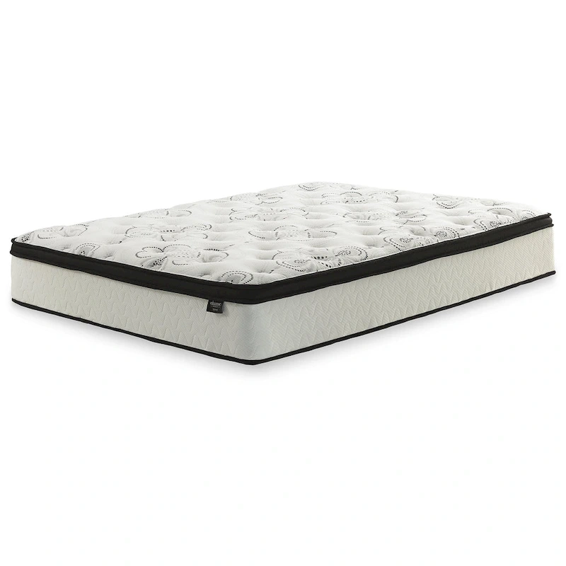 Signature Design by Ashley Chime 12 Inch Hybrid Black/White 2-Piece Mattress Package