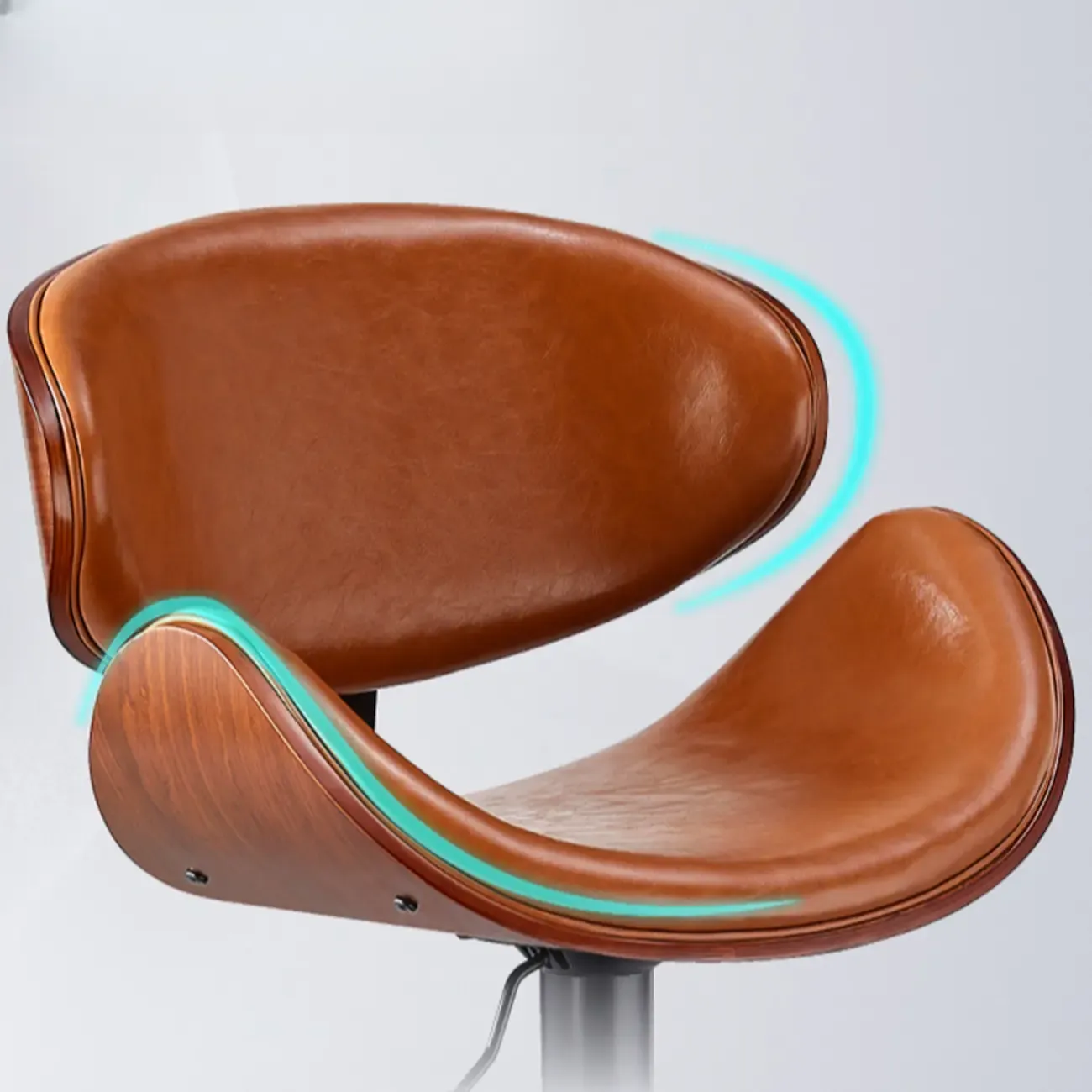 Bucket Adjustable Swivel Leather Bar Stools