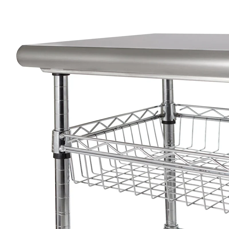 Seville Classics Stainless-Steel Utility Cart NSF, 30 W x 20 D x 36 H - N/A