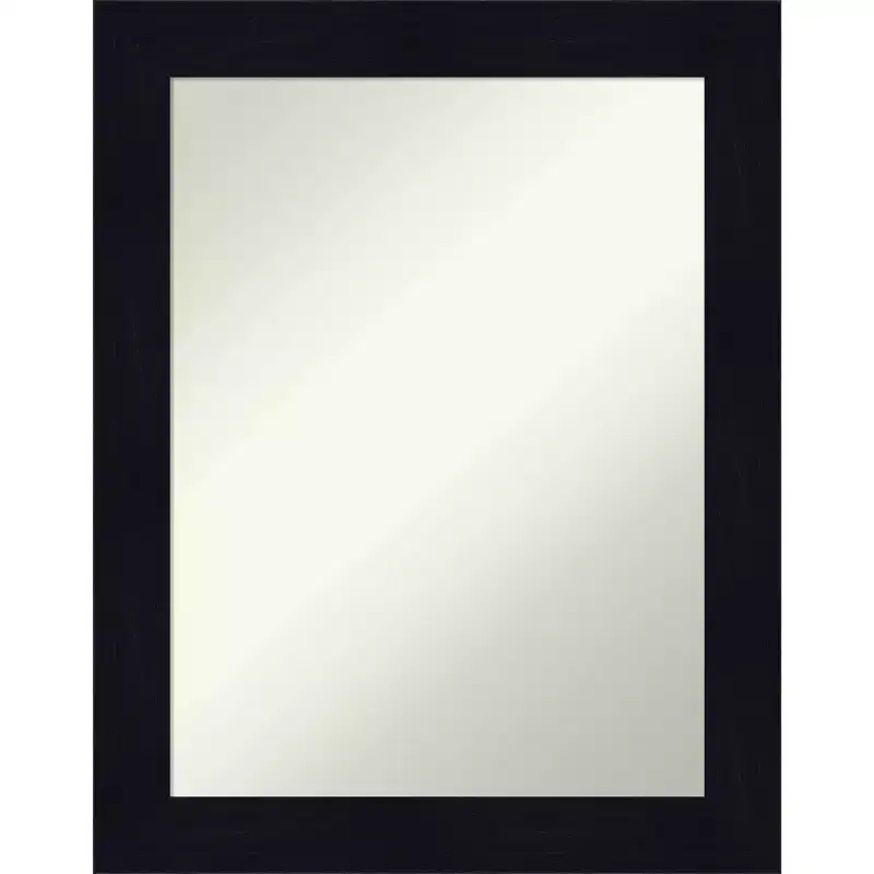 22" x 28" Non-Beveled Shiplap Navy Wood Bathroom Wall Mirror - Amanti Art: Rectangle, Includes Mounting Hardware