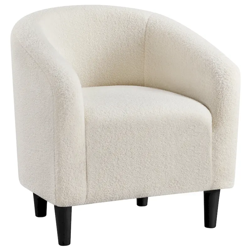 Ivory / Boucle / Single-Seat Barrel Accent Chair