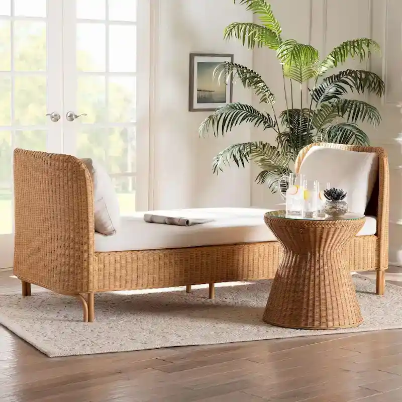 Bohemian Light Honey Rattan Daybed