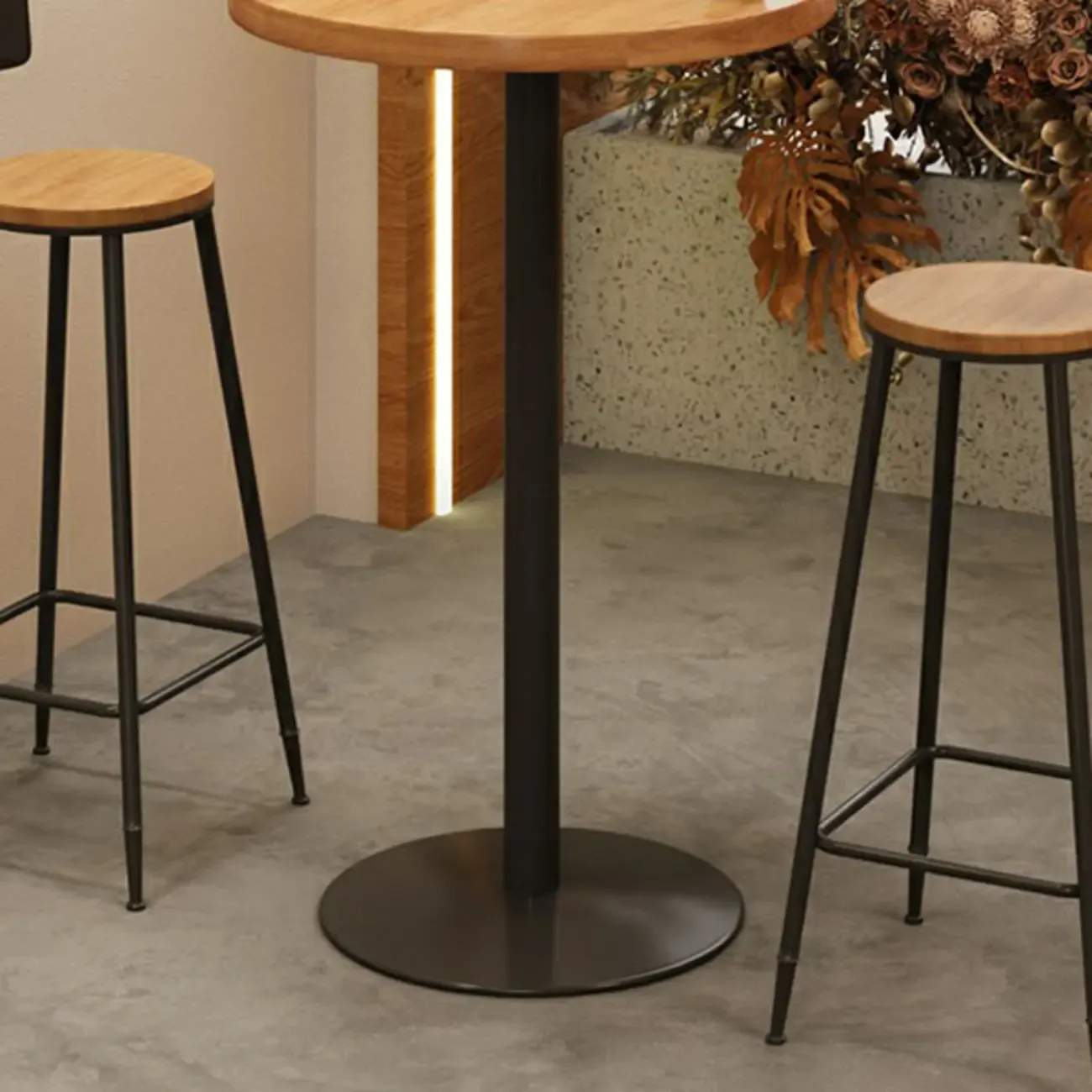 Cosmopolitan Light Wood Bar Set with Round Table