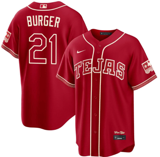 Jake Burger Texas Rangers Red 2026 City Connect Jersey