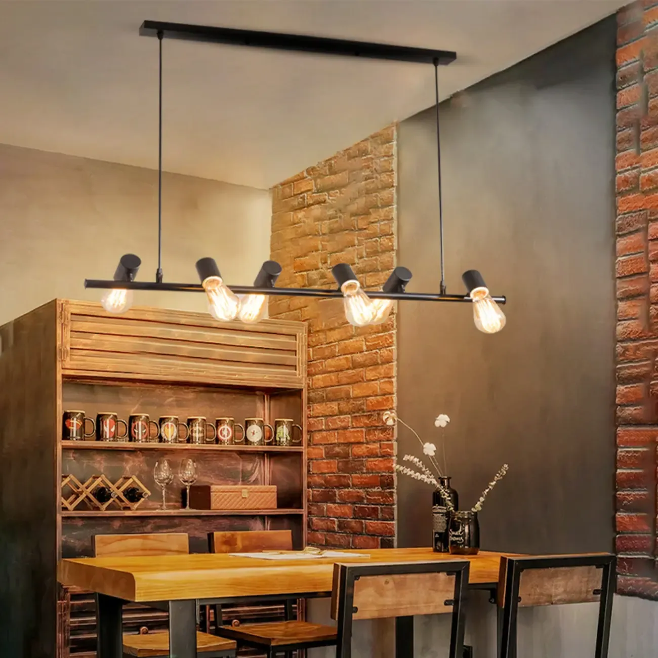 Industrial Black Metal Kitchen Island Pendant Light
