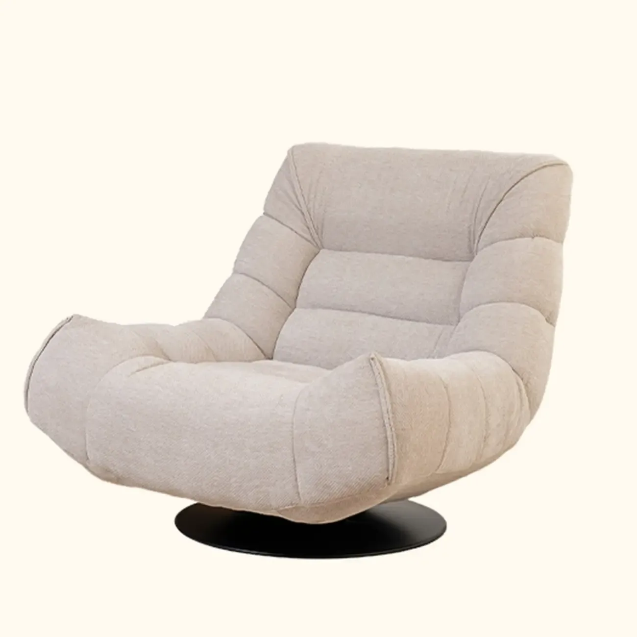 Yellow Trufted Chenille Fabric Swivel Accent Chair