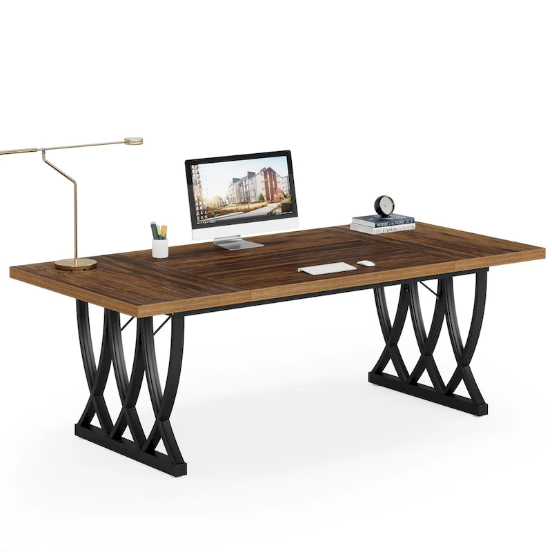 71 Wood Metal Home Office Executive Computer Desk Writing Table