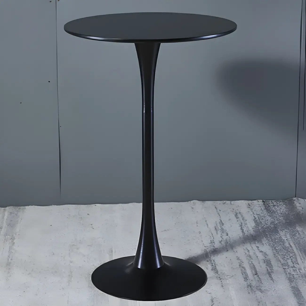 Simple White Round Metal Small Cocktail Bar Table
