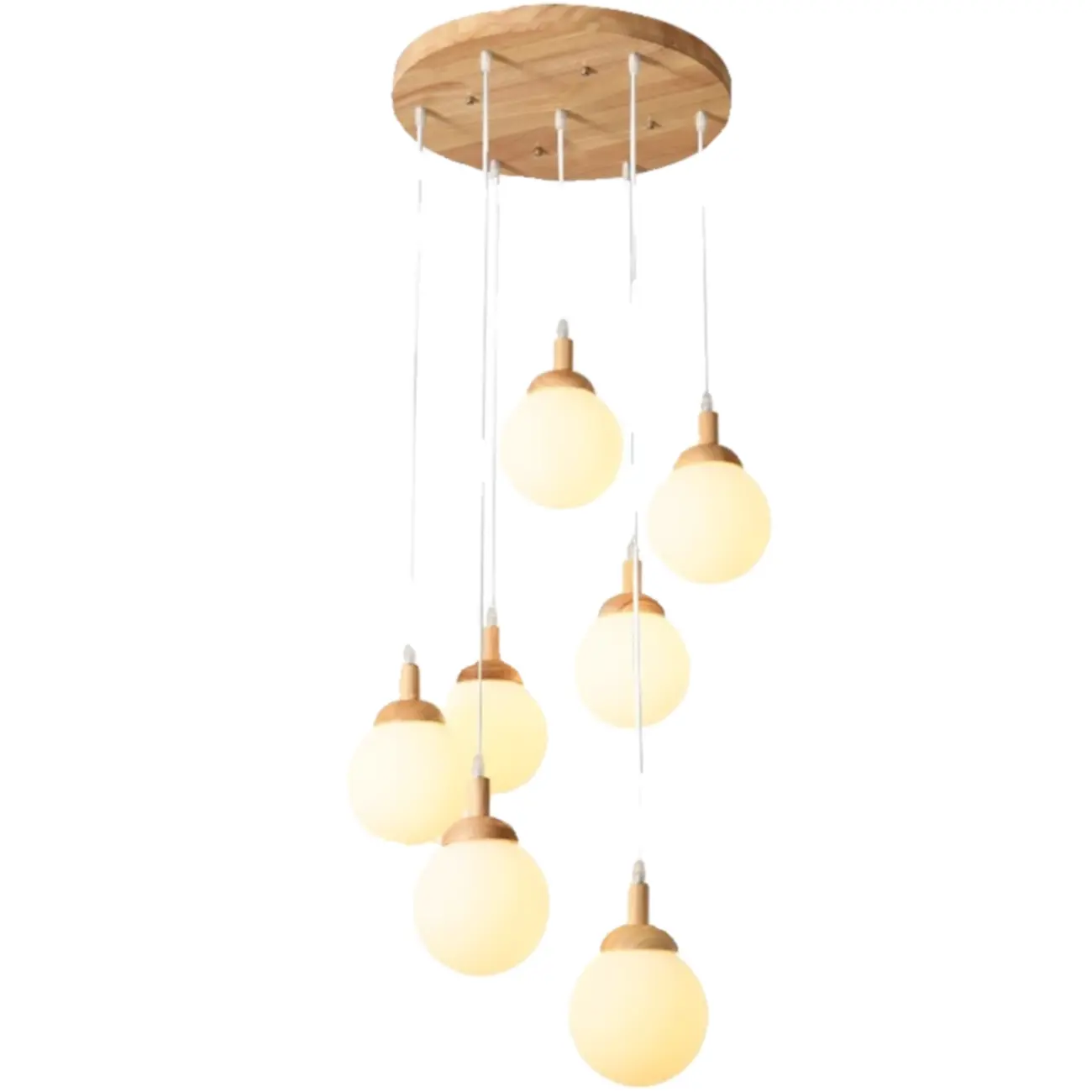 Milk Glass Cluster Pendant Light With Adjustable Length