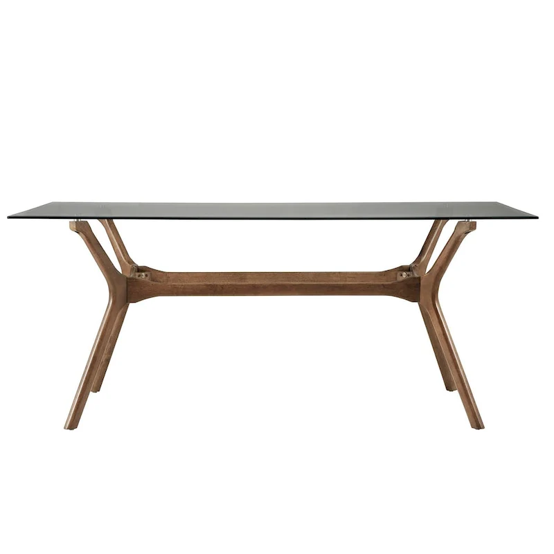 Mid-Century Dark Walnut Rectangular Dining Table